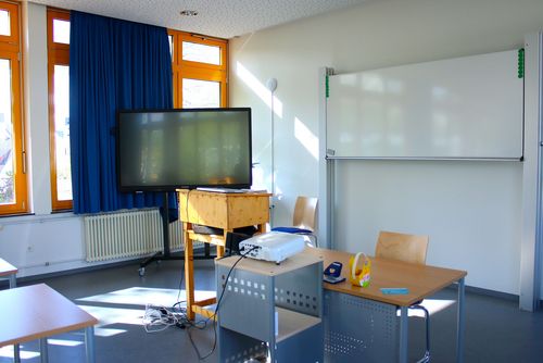 Klassenraum mit Tafel